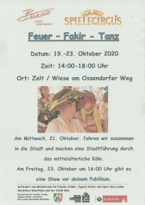Zirkus Kulturrucksack Plakat 19.-23.10.202005102020